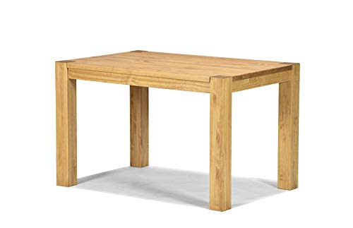Naturholzmöbel Seidel Esstisch 120x80cm Rio Bonito Farbton Honig hell Pinie Massivholz geölt und gewachst Holz Tisch für Esszimmer Wohnzimmer Küche, Optional: passende Bänke und Ansteckplatten