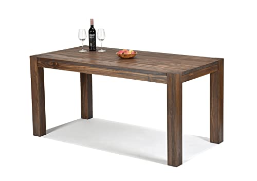 Naturholzmöbel Seidel Esstisch 160x80cm Rio Bonito B- Ware Farbton Cognac braun Pinie Massivholz geölt und gewachst Holz Tisch für Esszimmer Wohnzimmer Küche, Optional: passende Bänke