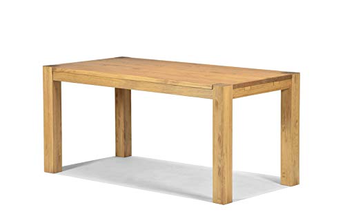 Naturholzmöbel Seidel Esstisch 160x80cm Rio Bonito Farbton Honig hell Pinie Massivholz geölt und gewachst Holz Tisch für Esszimmer Wohnzimmer Küche, Optional: passende Bänke und Ansteckplatten