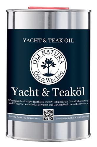 OLI-NATURA Yacht- und Teaköl (Holzöl zum Schutz von Hart- und Exotenhölzern im Außenbereich), Natur