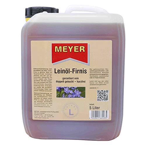 Leinölfirnis, Leinöl, Firnis, Holzschutz, Bindemittel, 5 Liter Gebinde