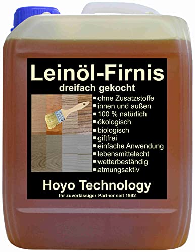 Leinölfirnis 5 Liter Leinöl Firnis Holzschutz Holzpflege dreifach gekocht und harzfrei